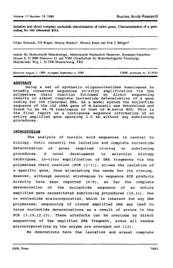 Isolation and direct complete nucleotide determination of entire