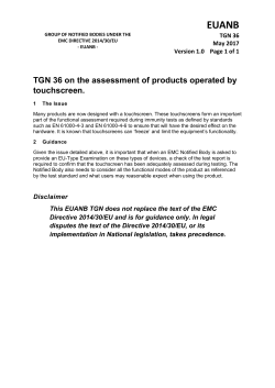 EUANB TGN 36 Guidance on assessment of products with touch