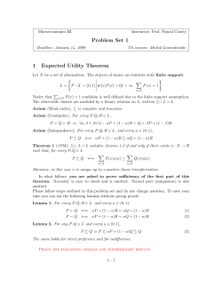 Problem Set 1 1 Expected Utility Theorem