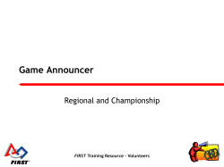 Training Slides - FIRST Robotics Resource Center