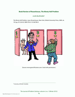 Book Review of Rosenhouse, The Monty Hall - Purdue e-Pubs