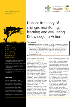 Lessons in theory of change: monitoring, learning - CGSpace