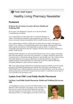 HLP Newsletter Issue 1 &ndash; November 2015