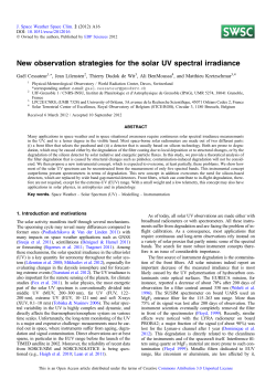 New observation strategies for the solar UV spectral irradiance