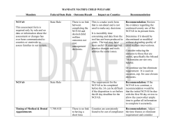 Mandate Matrix - Child Welfare