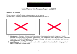 Head of Partnership-Progress Report April 2011 Speaking Up