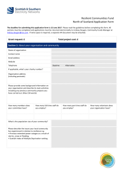 Application form &ndash; north of Scotland