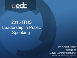 2015 ITHS Leadership in Public Speaking