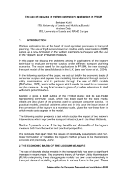 Use of logsums in welfare estimation