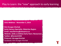 Play to Learn: the &ldquo;new&rdquo; approach to early learning