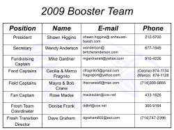 2009 Booster Team