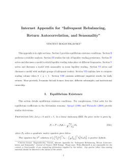 Internet Appendix for - Vincent Bogousslavsky