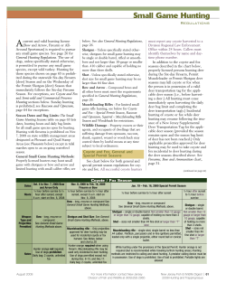 Small Game Hunting - State of New Jersey