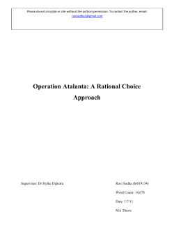 Operation Atalanta: A Rational Choice Approach
