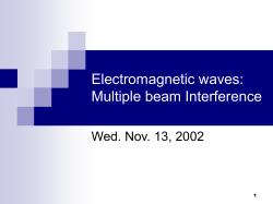 Multiple beam Interference and Fabry-Perot interferometer.