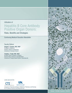 Hepatitis B Core Antibody Positive Organ Donors