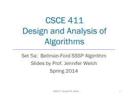 Set 5a: Bellman-Ford SSSP Algorithm