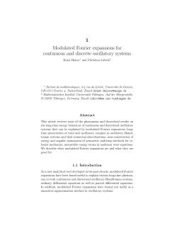1 Modulated Fourier expansions for continuous and discrete