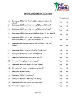 GENERAL QUESTIONS FOR EVALUATION (Please Circle) 1. Does