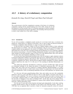 A history of evolutionary computation (PDF Available)
