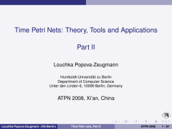 Time Petri Nets: Theory, Tools and Applications Part II