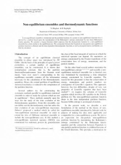 Non-equilibrium ensembles and thermodynamic functions