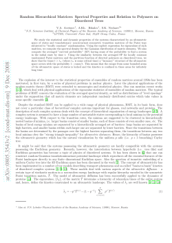 Random hierarchical matrices: spectral properties and