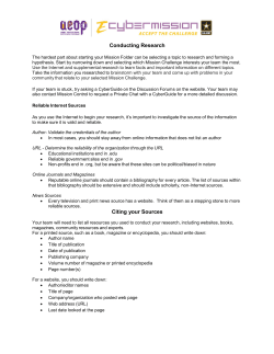 Conducting Research Citing your Sources