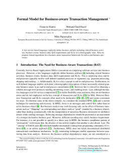 Formal Model for Business-aware Transaction Management