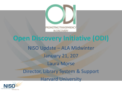 NISO ODI Update &ndash; ALA Midwinter January 2017