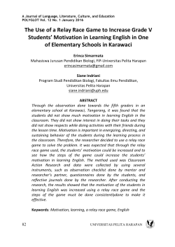 The Use of a Relay Race Game Students` Motivation in of