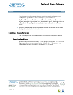 Cyclone V Device Datasheet