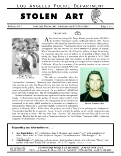 stolen art - Los Angeles Police Department