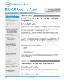 ICD-10 Coding Alert - The Coding Institute