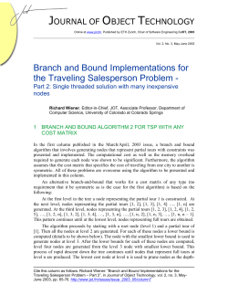 Branch and Bound Implementations for the Traveling Salesperson