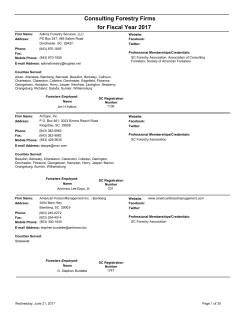 Consulting Forestry Firms for Fiscal Year 2017