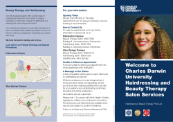 Charles Darwin University Hairdressing and Beauty Therapy Salon