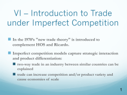 Introduction to Trade under Imperfect Competition