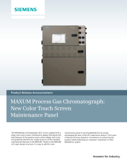 MAXUM Process Gas Chromatograph: New Color Touch Screen