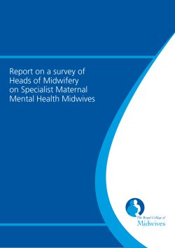 Report on a survey of Heads of Midwifery on Specialist Maternal