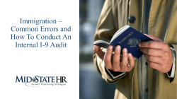 Immigration * Common errors and how to conduct an internal I