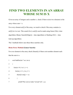 FIND TWO ELEMENTS IN AN ARRAY WHOSE SUM IS X