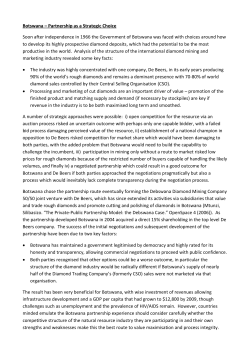 Botswana &ndash; Partnership as a Strategic Choice Soon after