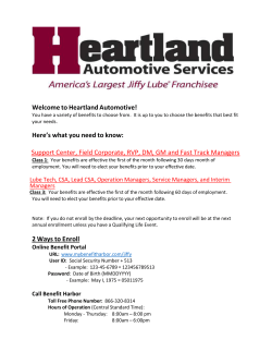 Call Benefit Harbor - Heartland Automotive Services Inc