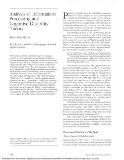 Analysis of Information Processing and Cognitive Disability Theory