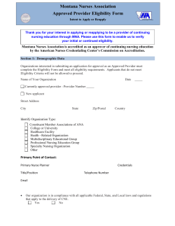 1. Eligibility Form - Montana Nurses Association