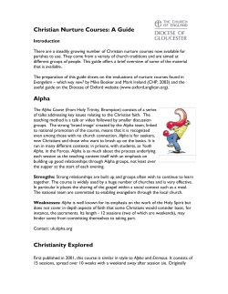 Christian Nurture Courses: A Guide Introduction There are a steadily