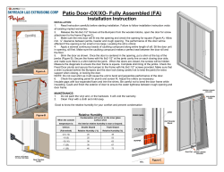 Patio Door-OX/XO- Fully Assembled (FA)