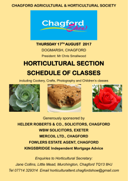 horticultural section schedule of classes