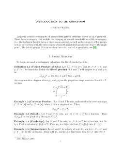 INTRODUCTION TO LIE GROUPOIDS Lie group actions are